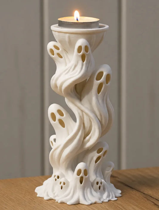 Ghost Swirl Candle Holder