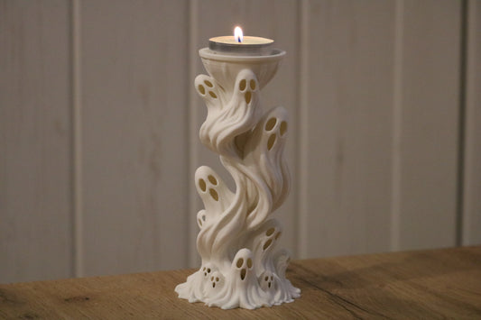 Ghost Swirl Candle Holder