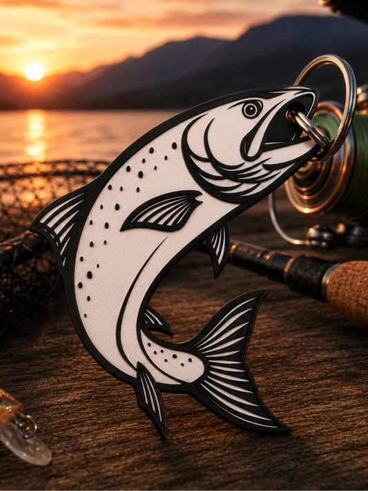 Jumping Trout Keychain